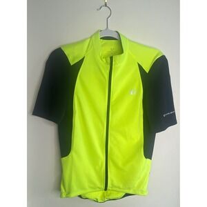 Pearl Izumi Select Cycling Jersey Mens Medium Neon Yellow Black Full Zip Srt Slv